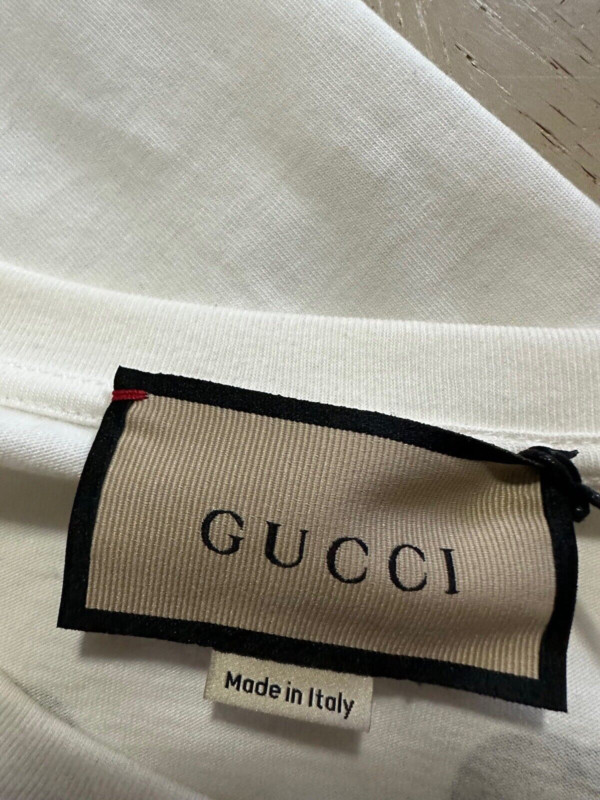 New $890 Gucci Women Short Sleeve Heavy Cotton Jersey T Shirt White Size S