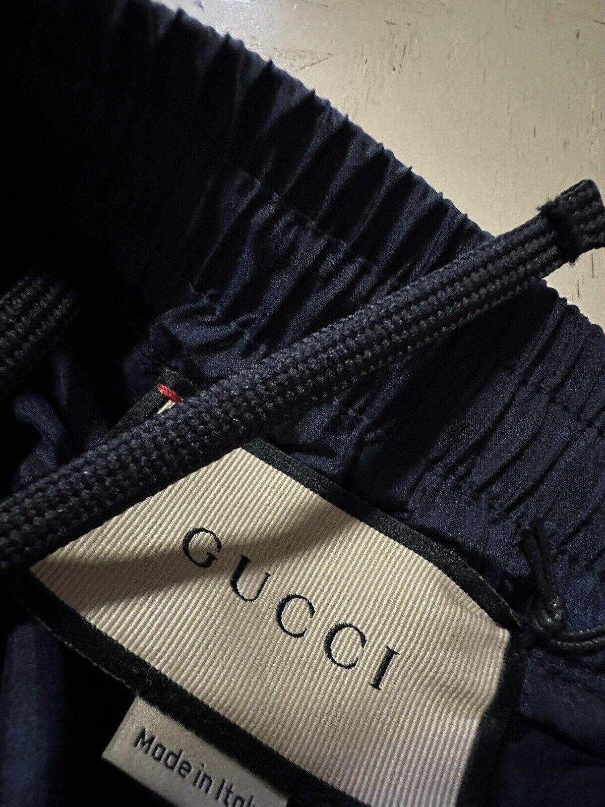 New $980 Gucci Women Drawstring Track Pants Blue/Multi Size M 681294