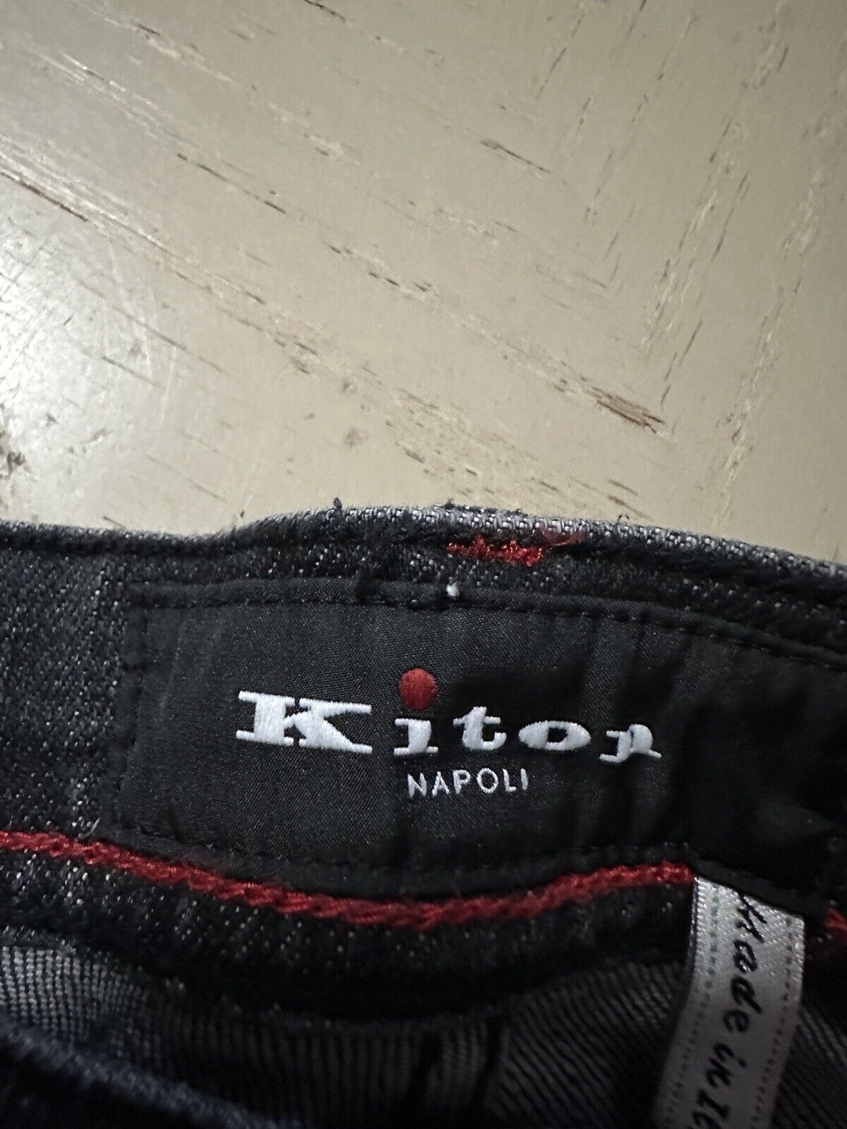 NWT $1495 Kiton Men High Rise Faded Jeans Black 30 US/46 Eu Italy