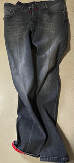 NWT $1495 Kiton Men High Rise Faded Jeans Black 30 US/46 Eu Italy