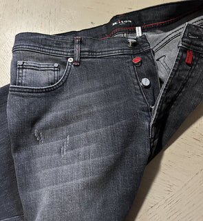 NWT $1495 Kiton Men High Rise Faded Jeans Black 30 US/46 Eu Italy