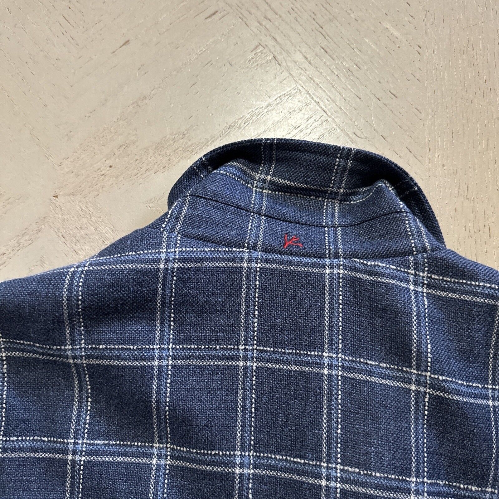 New $2750 Isaia Portofino Plaid Wool Blend Shirt Jacket Blue 40 US/50 Eu Italy
