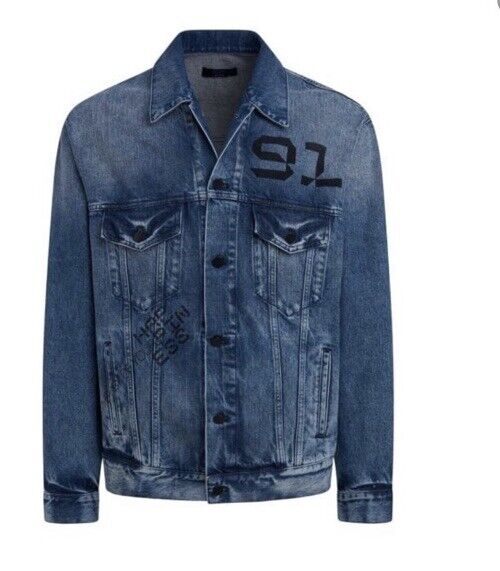 New $1795 KNT BY Kiton Men Graphic Denim Oversized Jacket Size 42 US/52 Eu