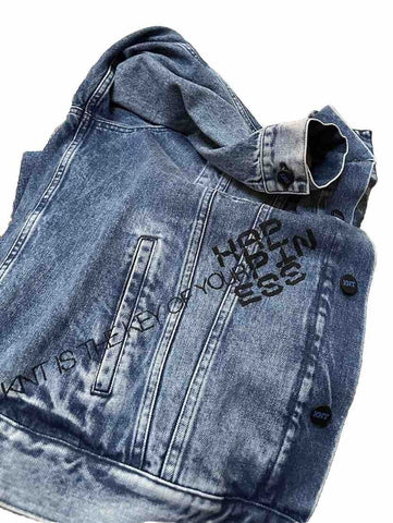 New $1795 KNT BY Kiton Men Graphic Denim Oversized Jacket Size 42 US/52 Eu