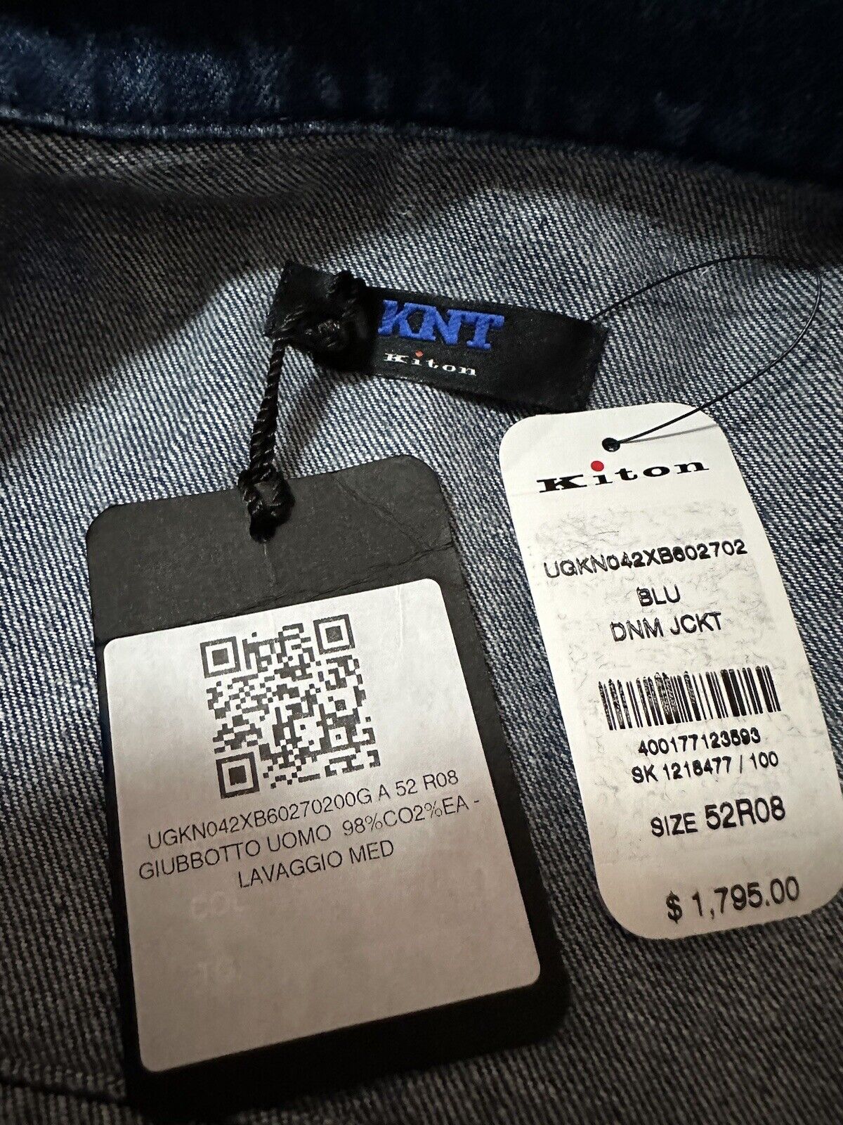New $1795 KNT BY Kiton Men Graphic Denim Oversized Jacket Size 42 US/52 Eu
