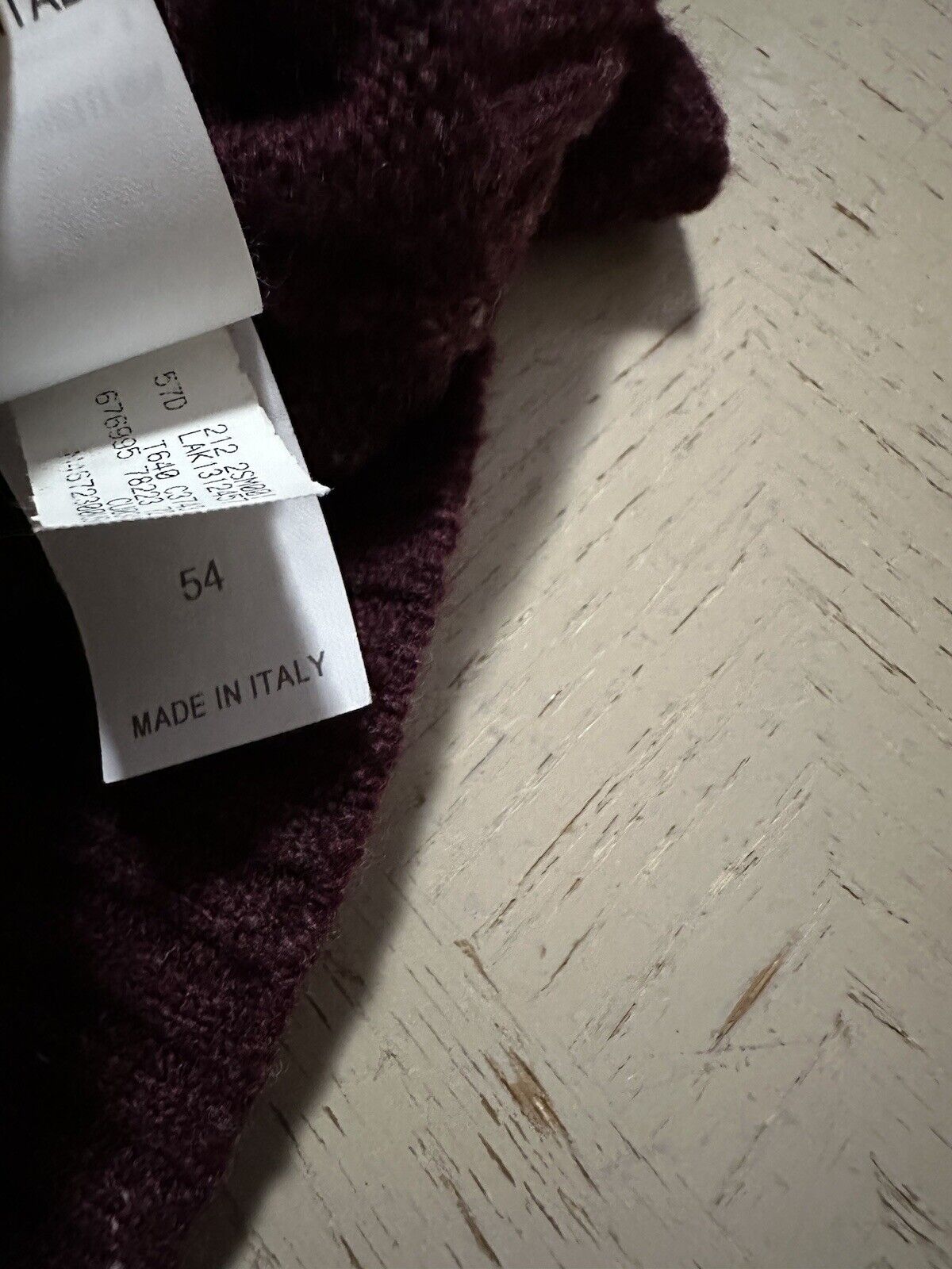 New $1995 Brunello Cucinelli Men Flecked Wool & Cash.  Sweater Burgundy 54 Eu/XL