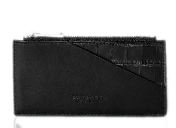 NWT $630 Bottega Veneta Men's Zip-fastening Wallet Leather and Alligator 618956