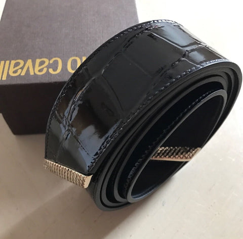 New $590 Roberto Cavalli Leather Women's Belt Size 44/80 Black Italy - BAYSUPERSTORE