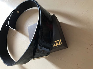 New $590 Roberto Cavalli Leather Women's Belt Size 44/80 Black Italy - BAYSUPERSTORE