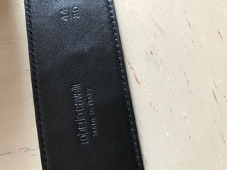 New $590 Roberto Cavalli Leather Women's Belt Size 44/80 Black Italy - BAYSUPERSTORE