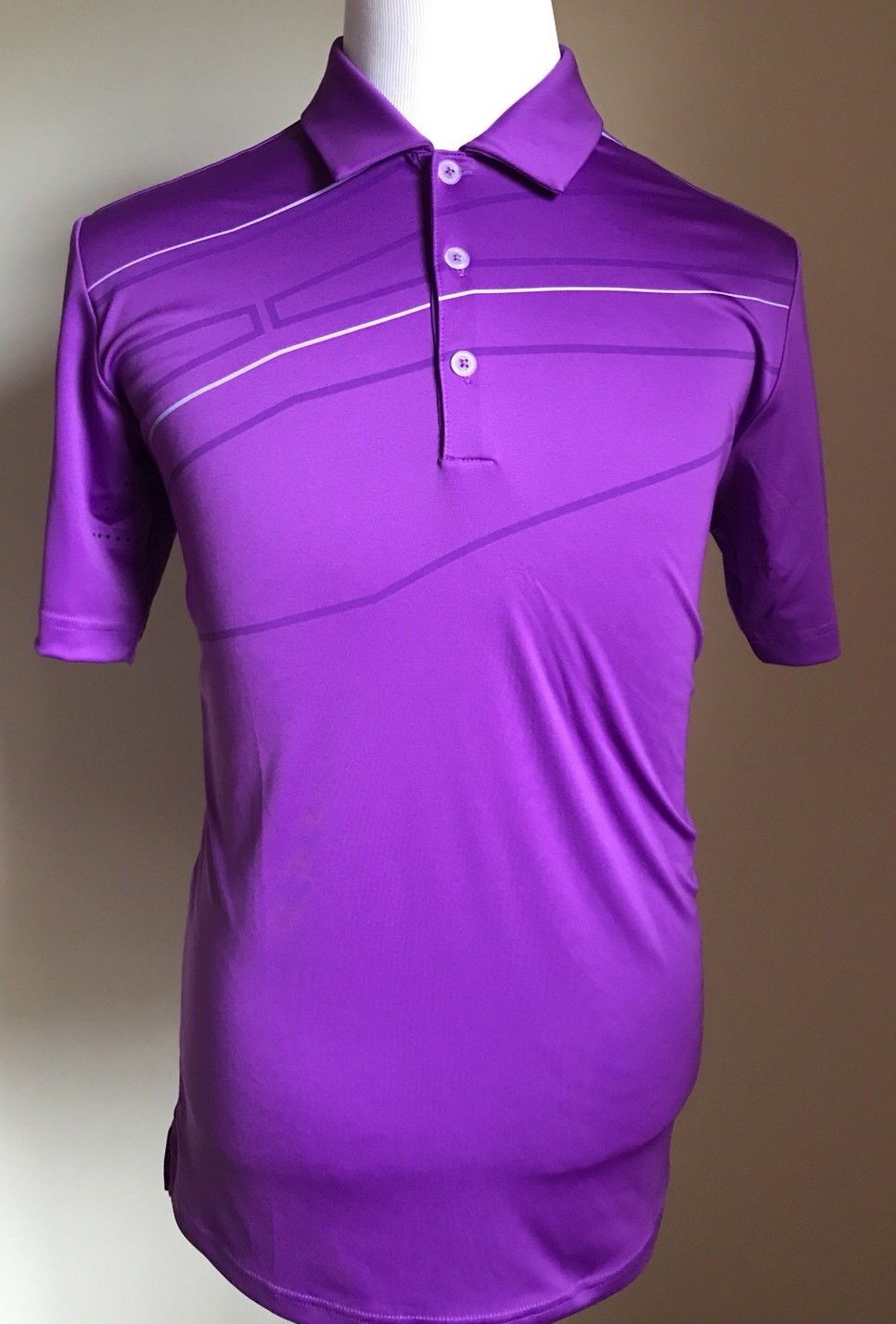 New $75 adidas Men’s Short Sleeve Shirt Purple Size Small - BAYSUPERSTORE