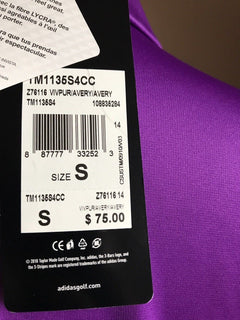 New $75 adidas Men’s Short Sleeve Shirt Purple Size Small - BAYSUPERSTORE
