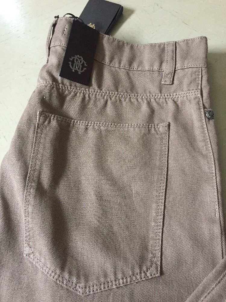 New $405 Roberto Cavalli Jeans Pants Men Brown Size 30 ( Measured 32 ) Italy