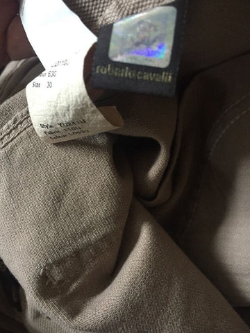 New $405 Roberto Cavalli Jeans Pants Men Brown Size 30 ( Measured 32 ) Italy