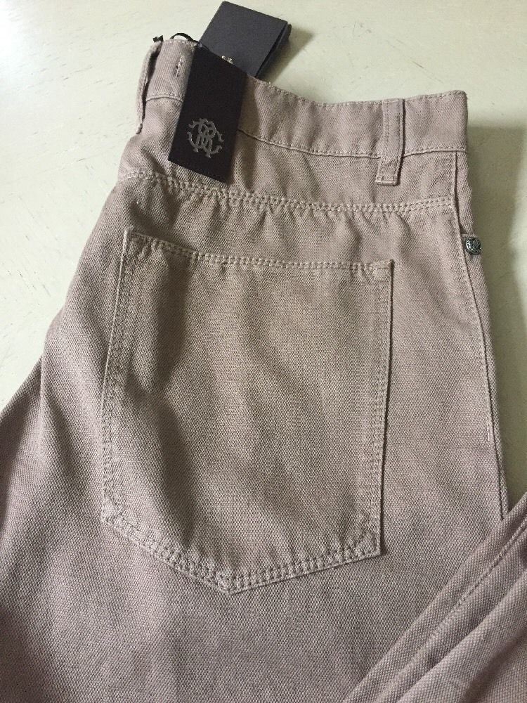 New $405 Roberto Cavalli Jeans Pants Men Brown Size 30 ( Measured 32 ) Italy
