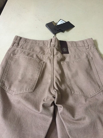 New $405 Roberto Cavalli Jeans Pants Men Brown Size 30 ( Measured 32 ) Italy