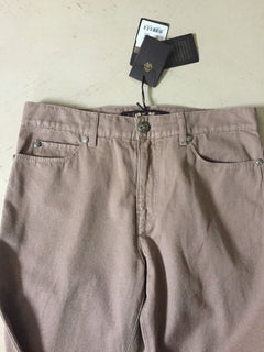 New $405 Roberto Cavalli Jeans Pants Men Brown Size 30 ( Measured 32 ) Italy