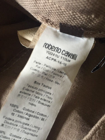 New $405 Roberto Cavalli Jeans Pants Men Brown Size 30 ( Measured 32 ) Italy