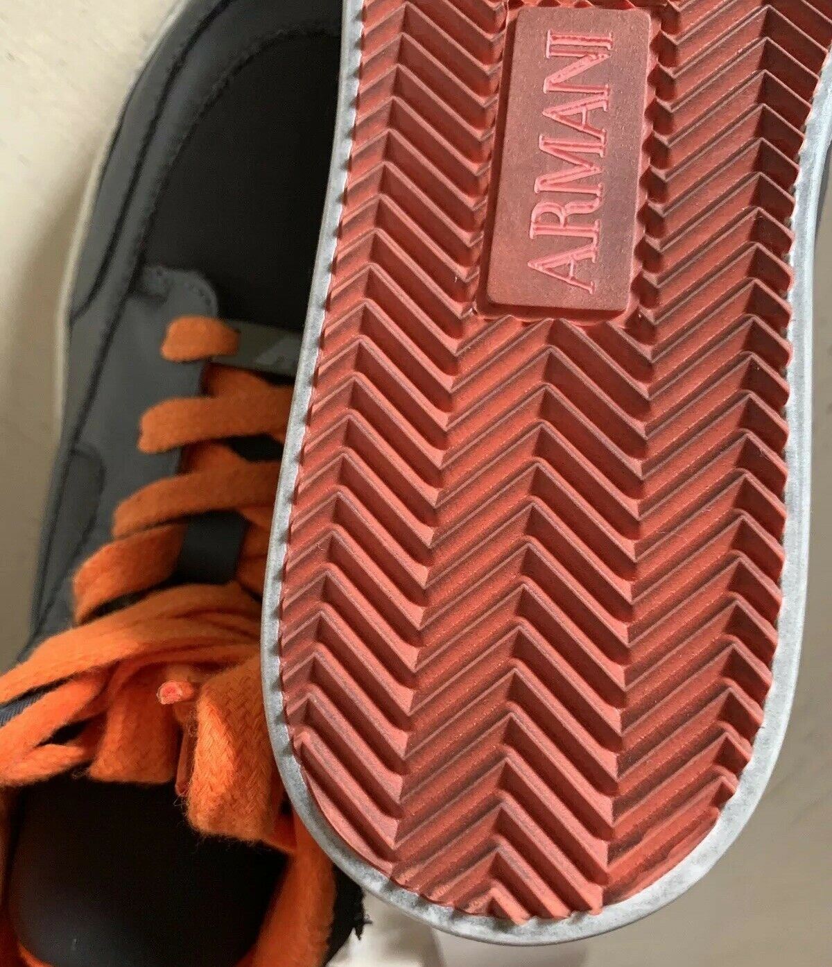 New Armani Junior Boys Leather/Nylon Sneakers Shoes Gray 4 US ( 36 Eur )