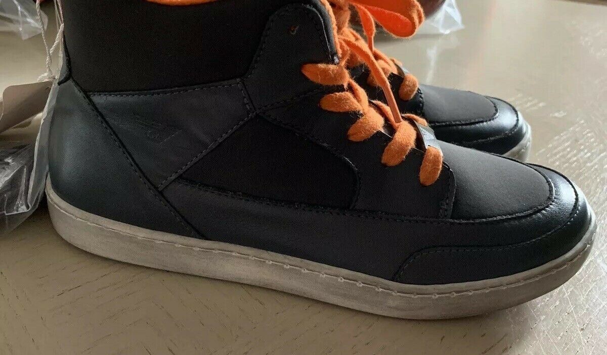 New Armani Junior Boys Leather/Nylon Sneakers Shoes Gray 5.5 US ( 38 Eur )