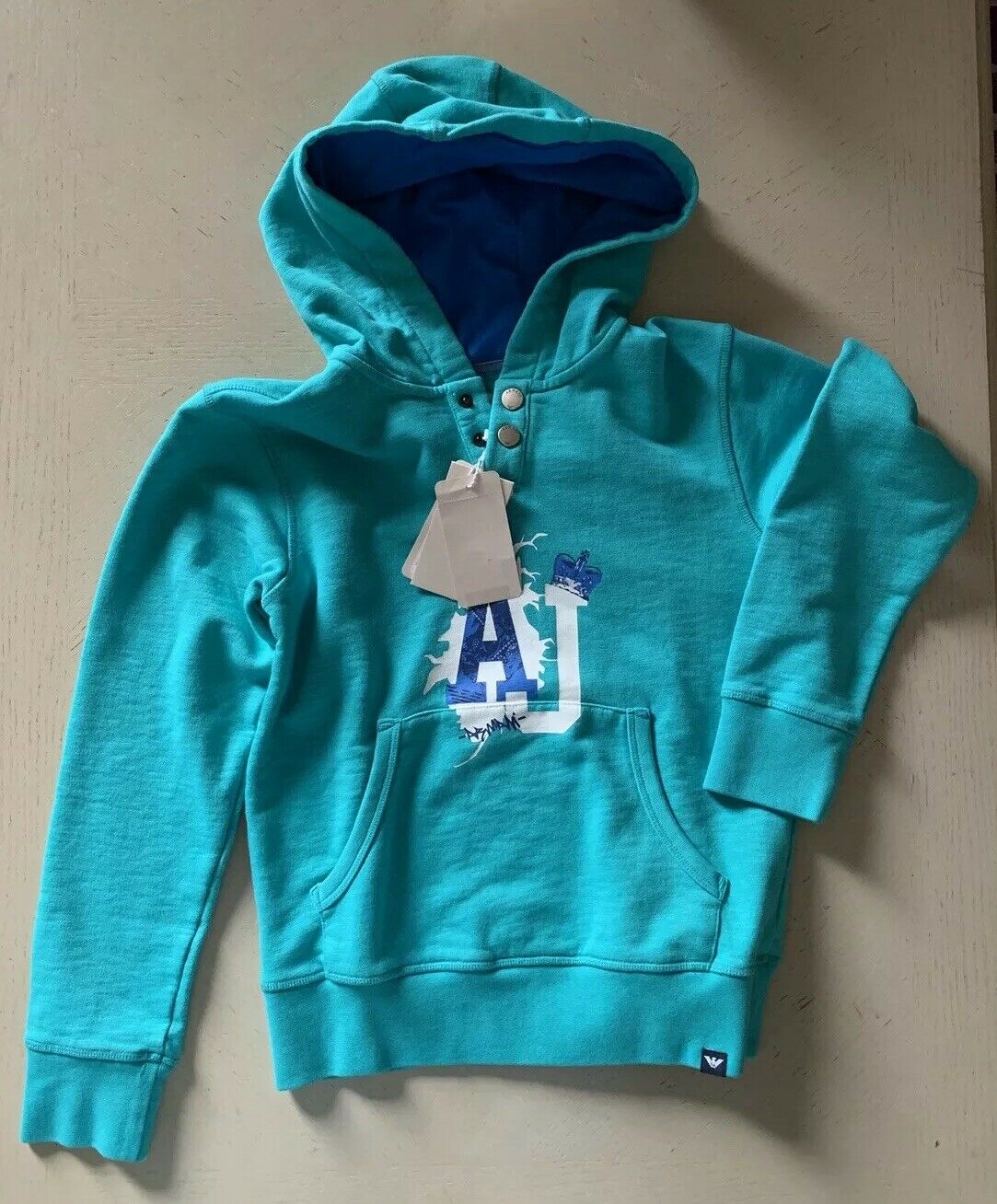 New $210 Armani Junior Boys Sweater Jacket Teal 10Y