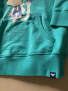 New $210 Armani Junior Boys Sweater Jacket Teal 10Y