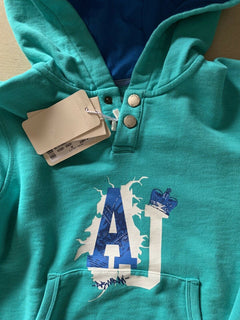 New $210 Armani Junior Boys Sweater Jacket Teal 10Y