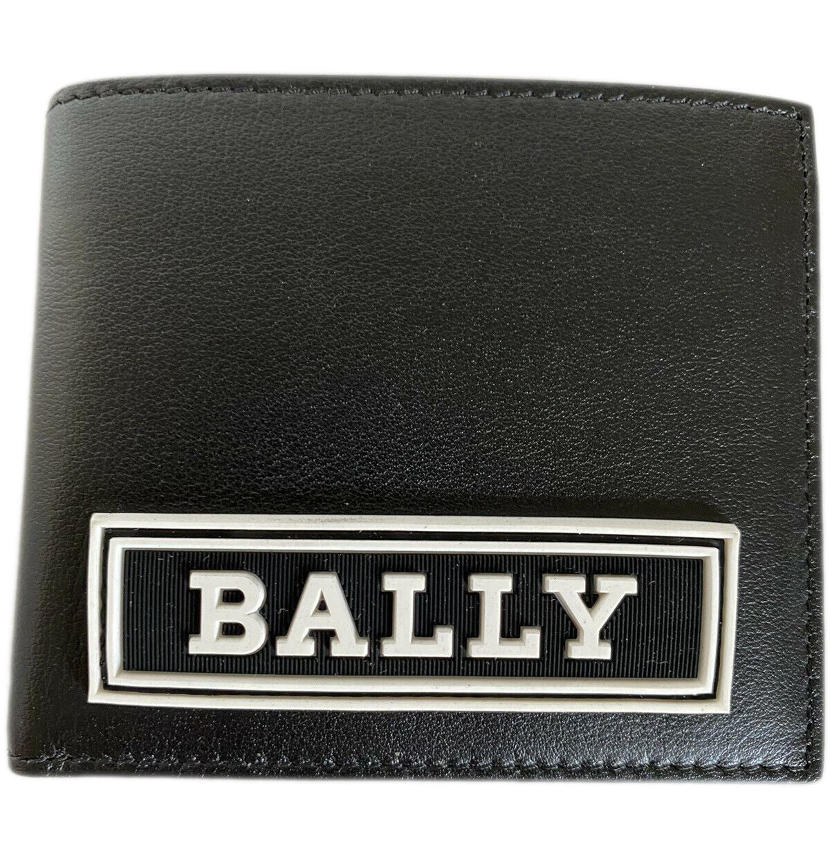 NWT BALLY Men’s Bifold Bollen Genuine Leather Black Wallet 6228985