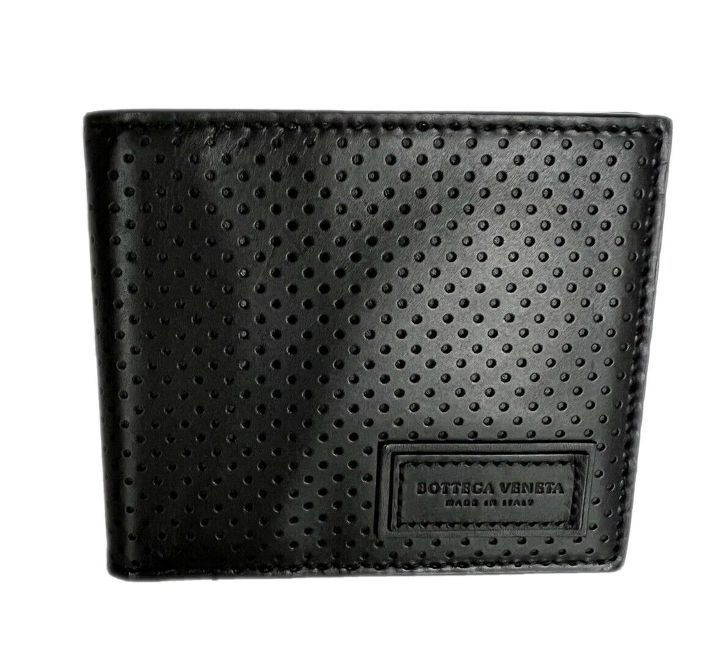 Neu mit Etikett: 440 $ Bottega Veneta Herren-Leder-Bifold-Geldbörse Schwarz 113993 Hergestellt in Italien 