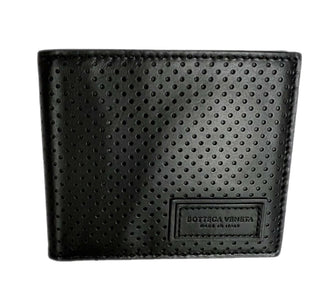 Neu mit Etikett: 440 $ Bottega Veneta Herren-Leder-Bifold-Geldbörse Schwarz 113993 Hergestellt in Italien 