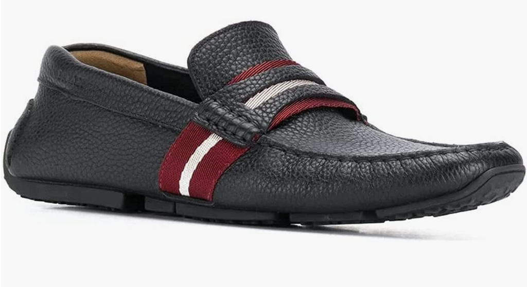 NIB Bally Herren-Fahrerschuhe aus genarbtem Rindsleder, Schwarz, 10 D, US 6228298, Italien 
