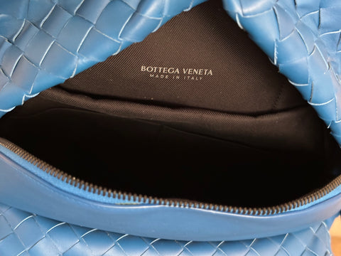 NWT $3200 Синий кожаный рюкзак Intrecciato Bottega Veneta, сделано в Италии 599634 