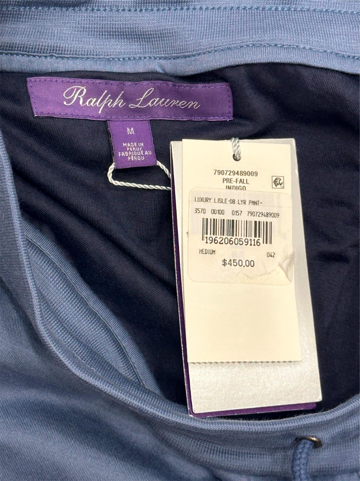 NWT $450 Ralph Lauren Purple Label Men's Soft Cotton Pants Indigo M