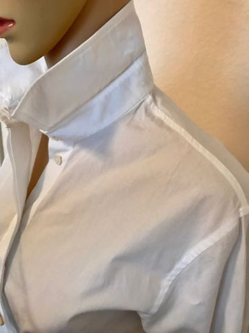 NWT $598 Gucci Women's Optical White Dress Shirt 44 Made in Italy - BAYSUPERSTORE