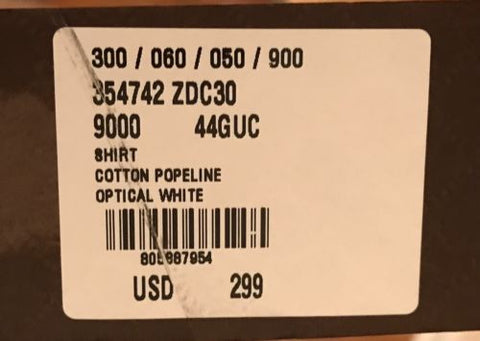 NWT $598 Gucci Women's Optical White Dress Shirt 44 Made in Italy - BAYSUPERSTORE