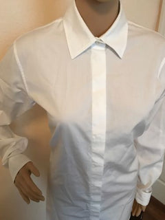 NWT $598 Gucci Women's Optical White Dress Shirt 44 Made in Italy - BAYSUPERSTORE