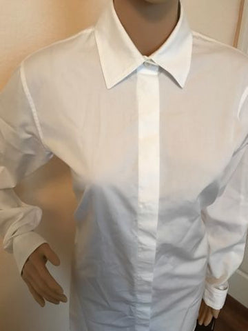 NWT $598 Gucci Women's Optical White Dress Shirt 44 Made in Italy - BAYSUPERSTORE